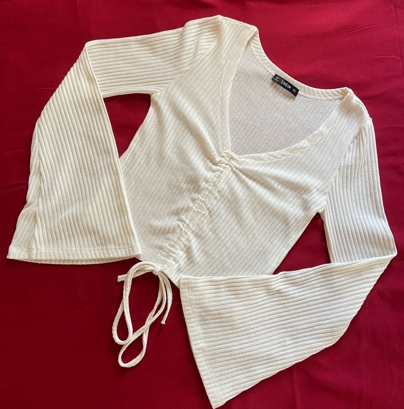 White Drawstring Top