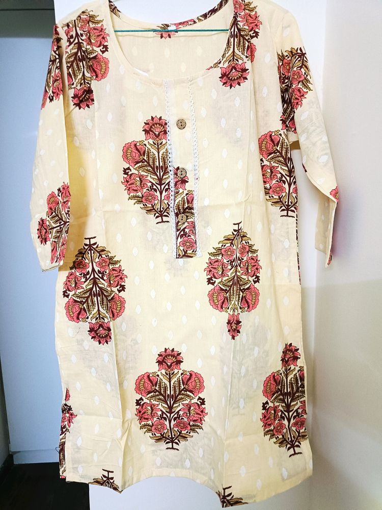 Cotton Stitched Jaipuri Printed Tunic