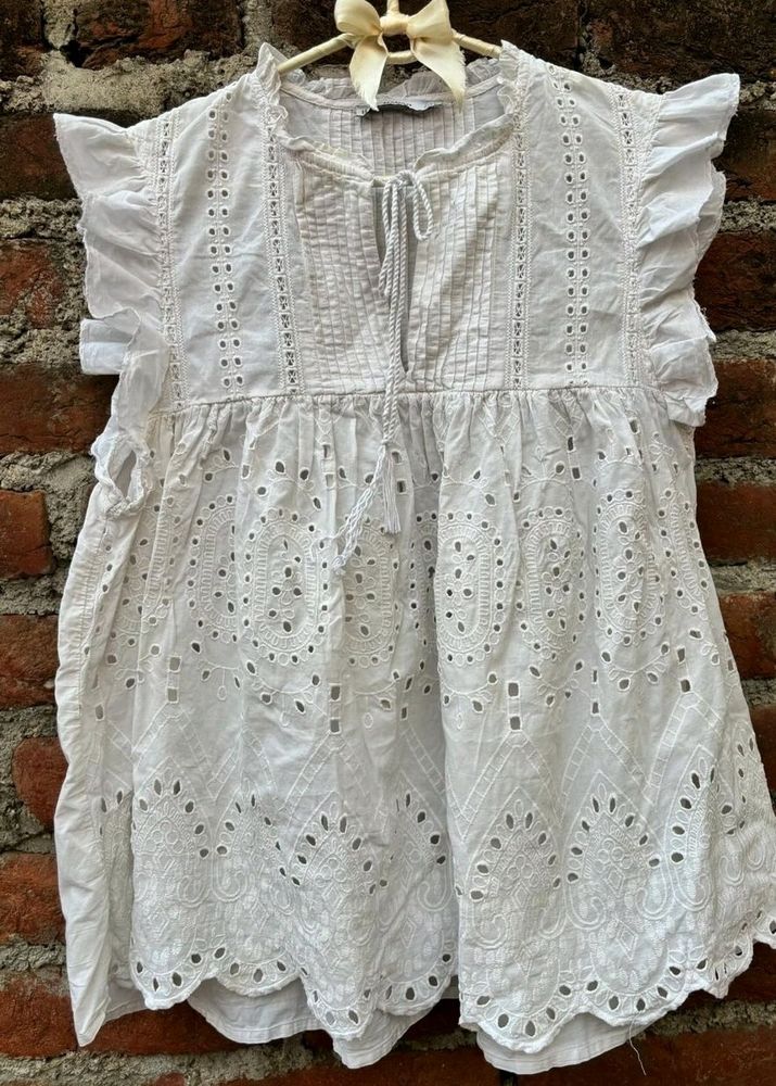 Mango Eyelet Top