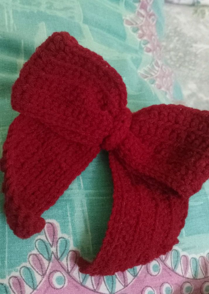 hand made crochet bow