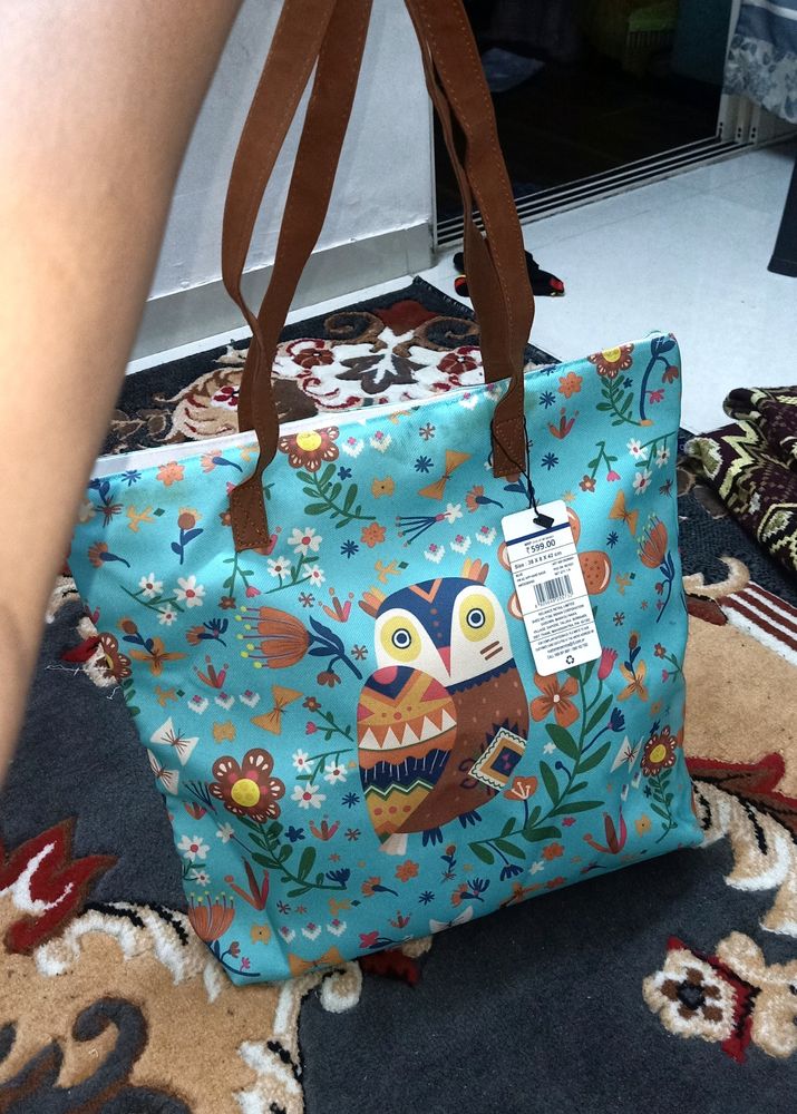 Avaasa Owl 🦉 Printed Tote Bag Party Wear