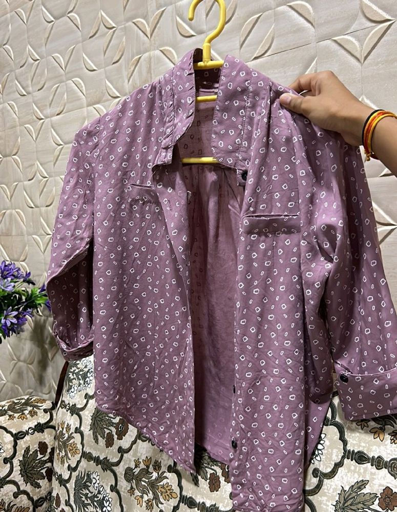 Lavender Crop Shirt