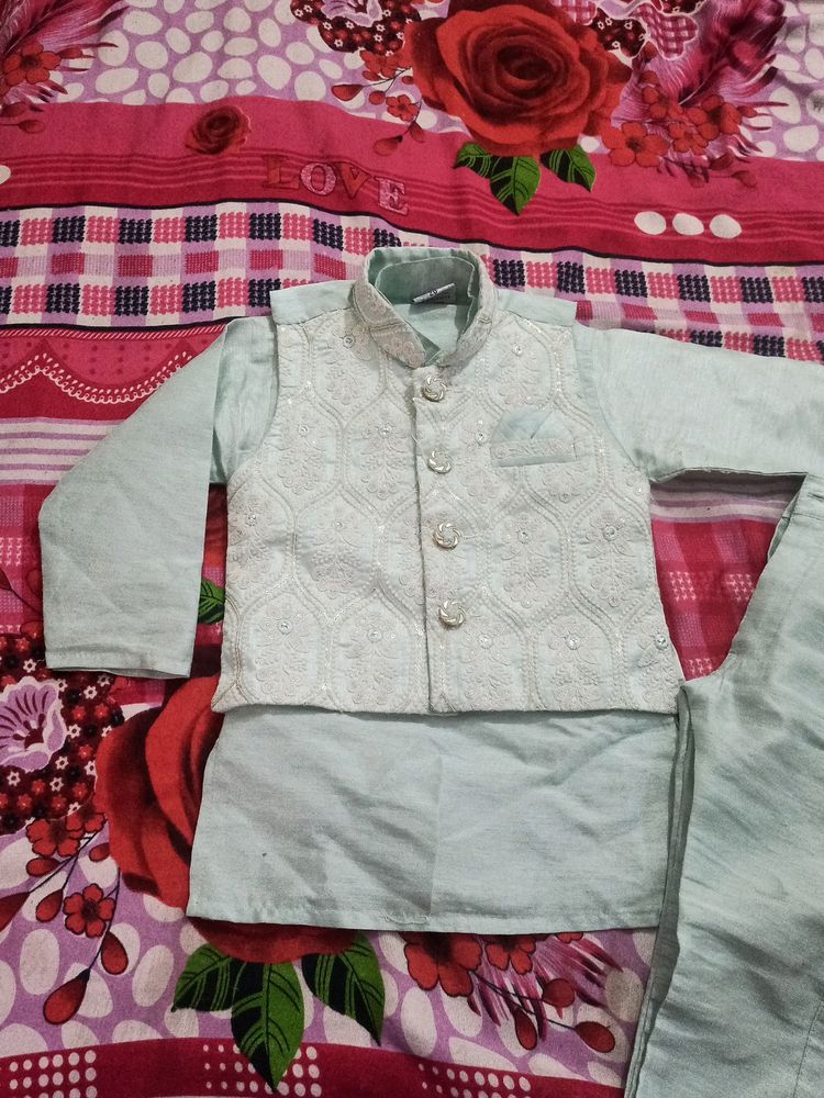 Serwani For Boy Frosted Mint Colour