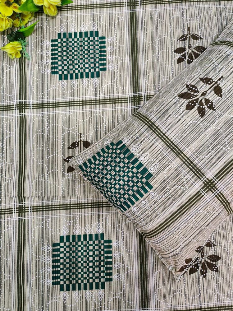 Khadi Print Double Bedsheet with Pillow Covers