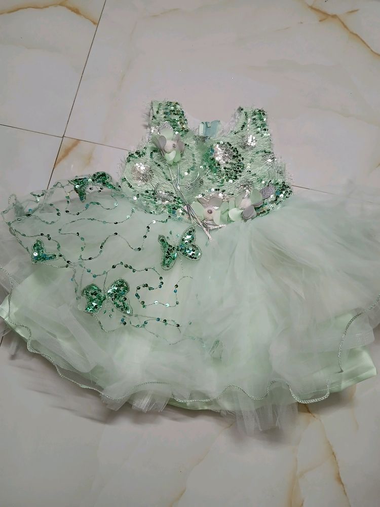 Green Net Frock