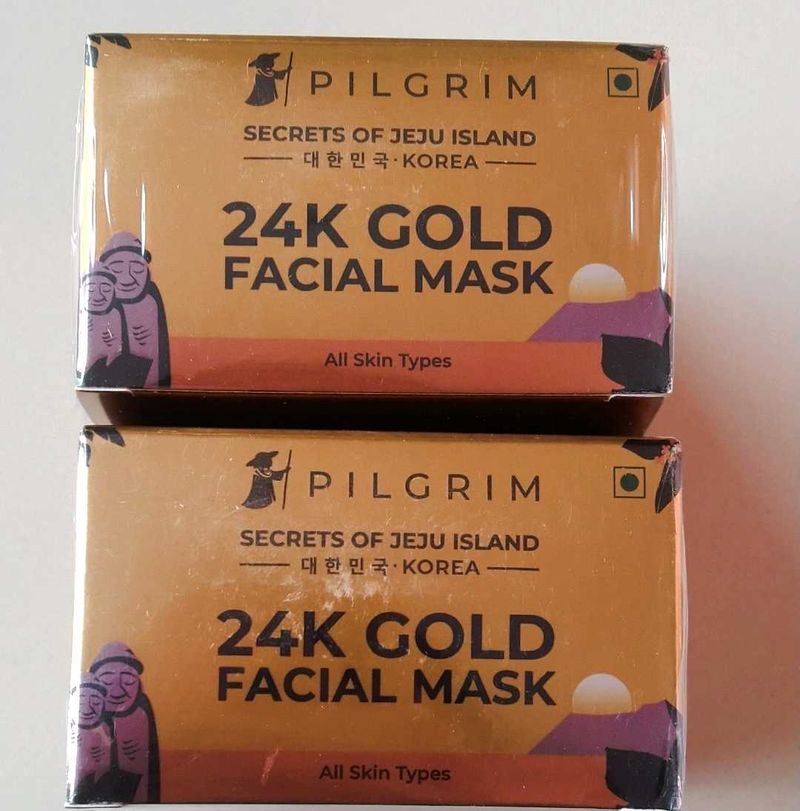 Combo Of 2 Pilgrim Gold Facial Mask