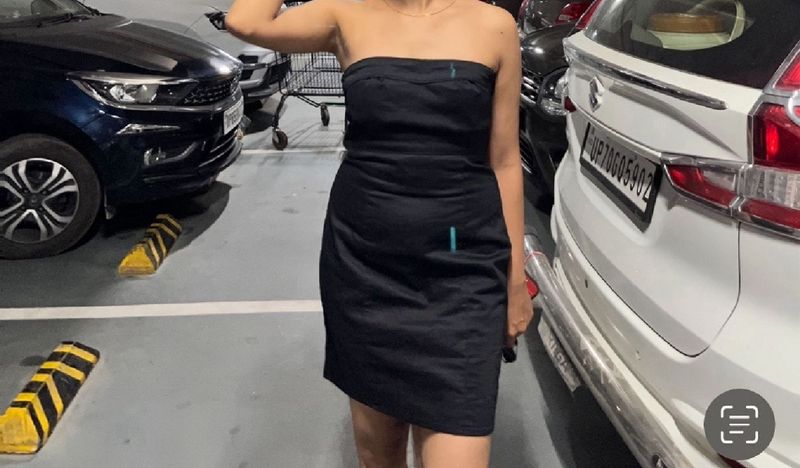 Brand New H&m Black Solid Tube Dress