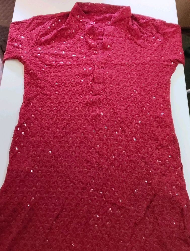 Red Men's Kurta