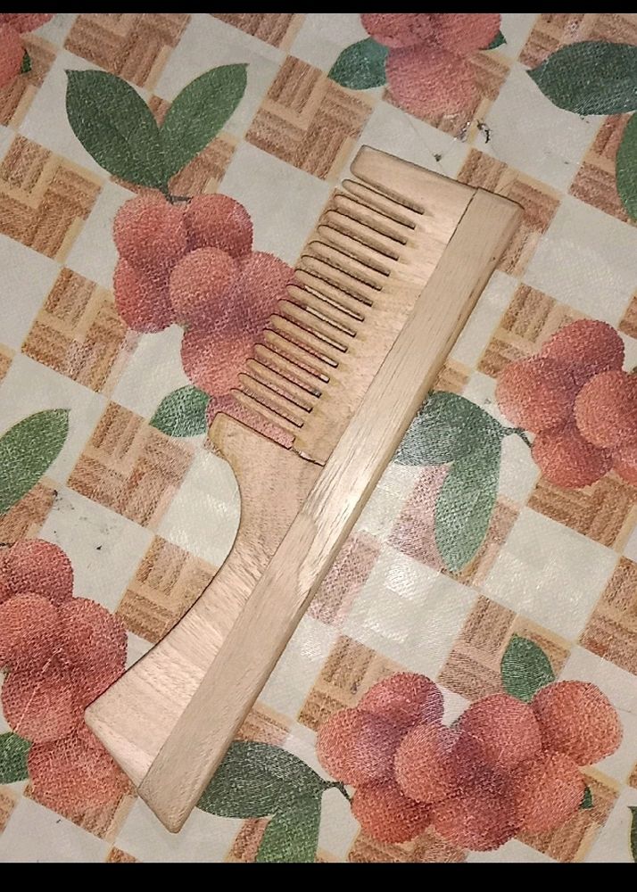 Wooden Comb And Massager