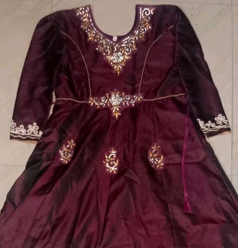 Ehinc Gown, Dark Purple, Blend Silk Gown