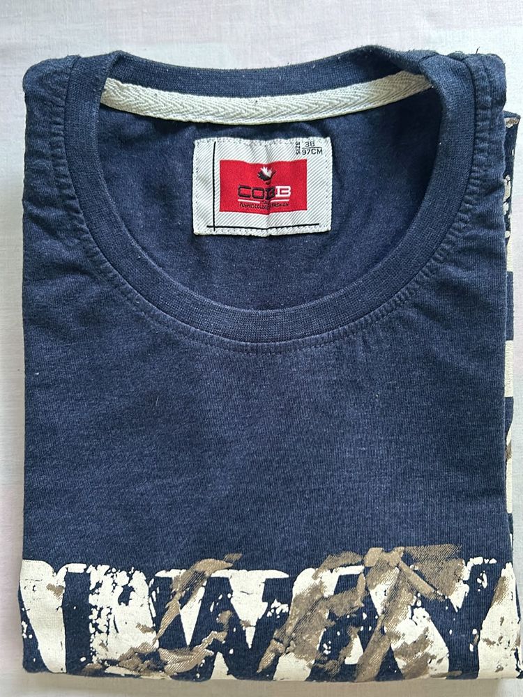 38 Cobb Half Sleeves Navy Blue T Shirt