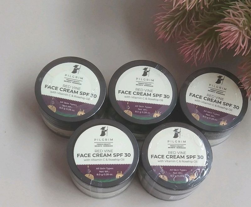 Combo Of 5 Pilgrim Red Vine Face Cream