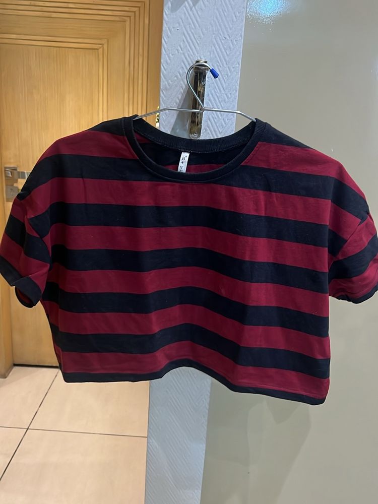 Maroon Striped T-shirt