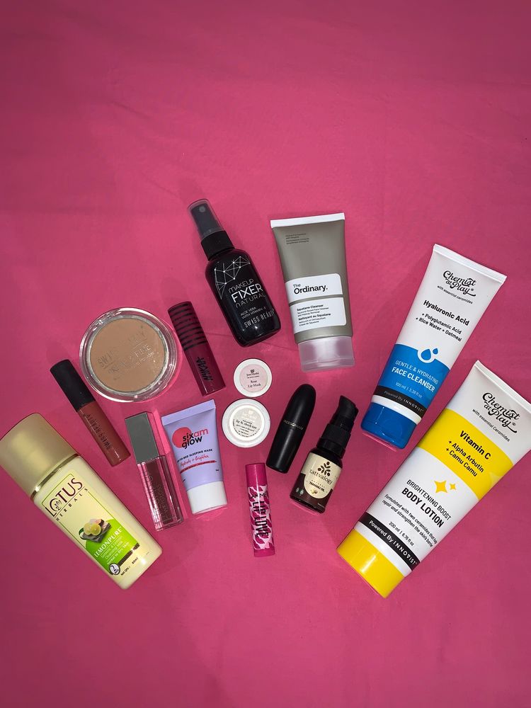 Combo Of Skincare And Makeup Products