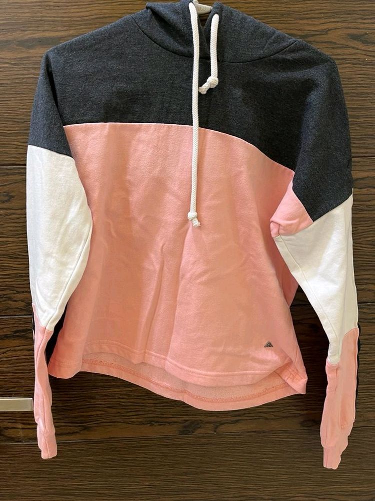 Peach And Grey Sweat Shirt