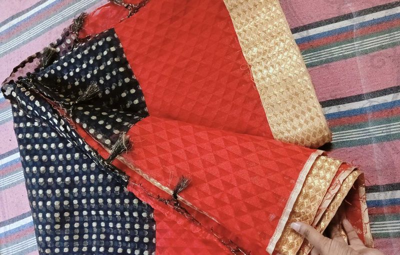 Beautiful Red And Black With Golden Border Saree