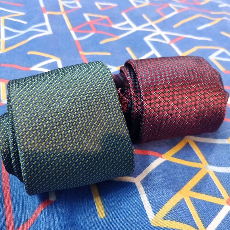 Combo Of Two Ties Green & Red Patterned