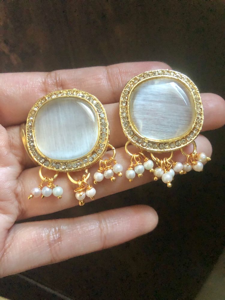 White Crystal Studs