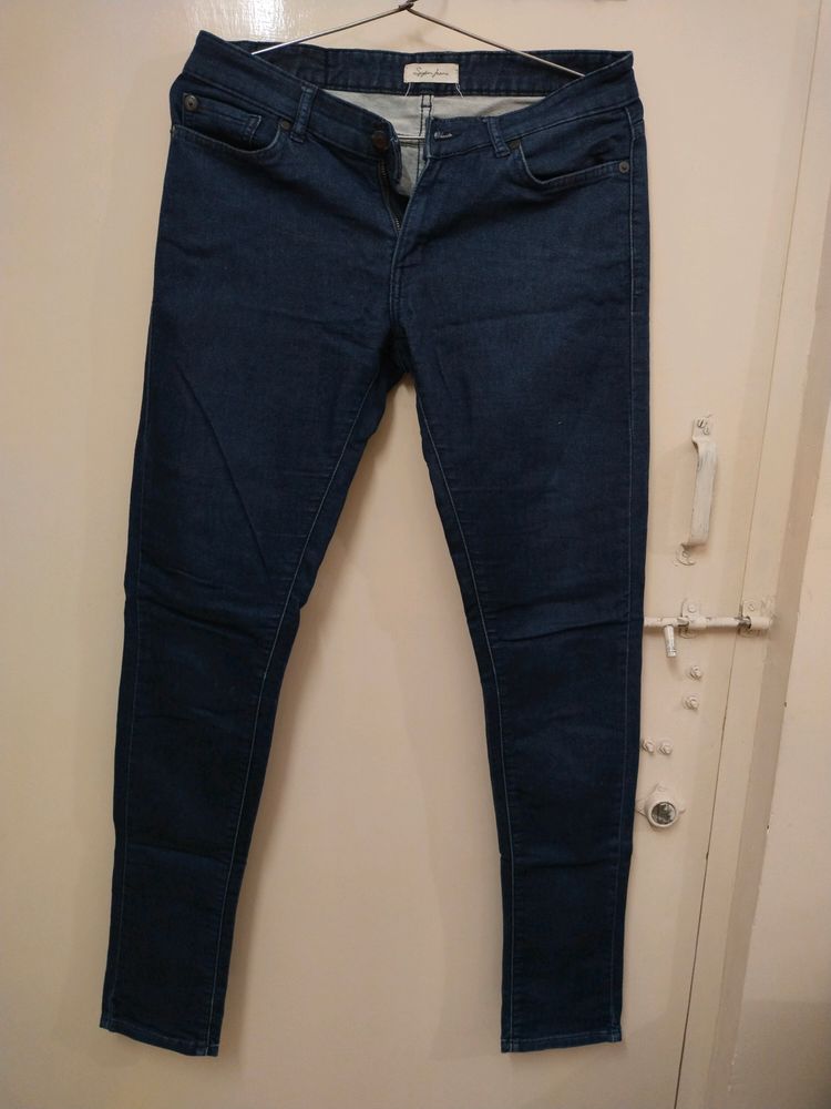 NAVY BLUE COTTON CHUDIDAR SKINNY JEANS