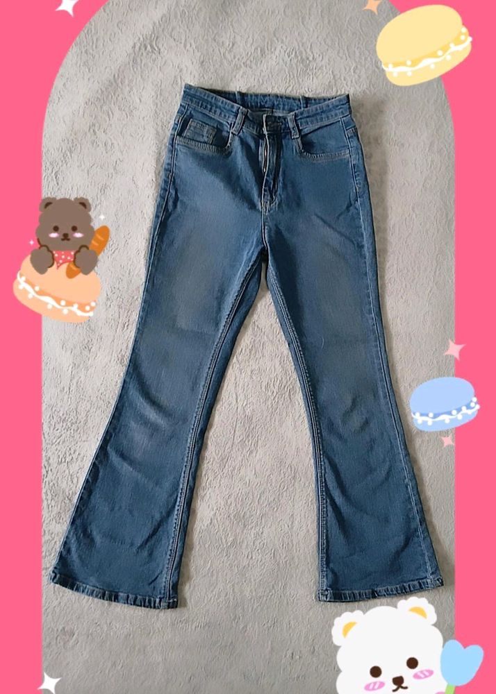 For Short Girls Blue Women Bootcut Jeans