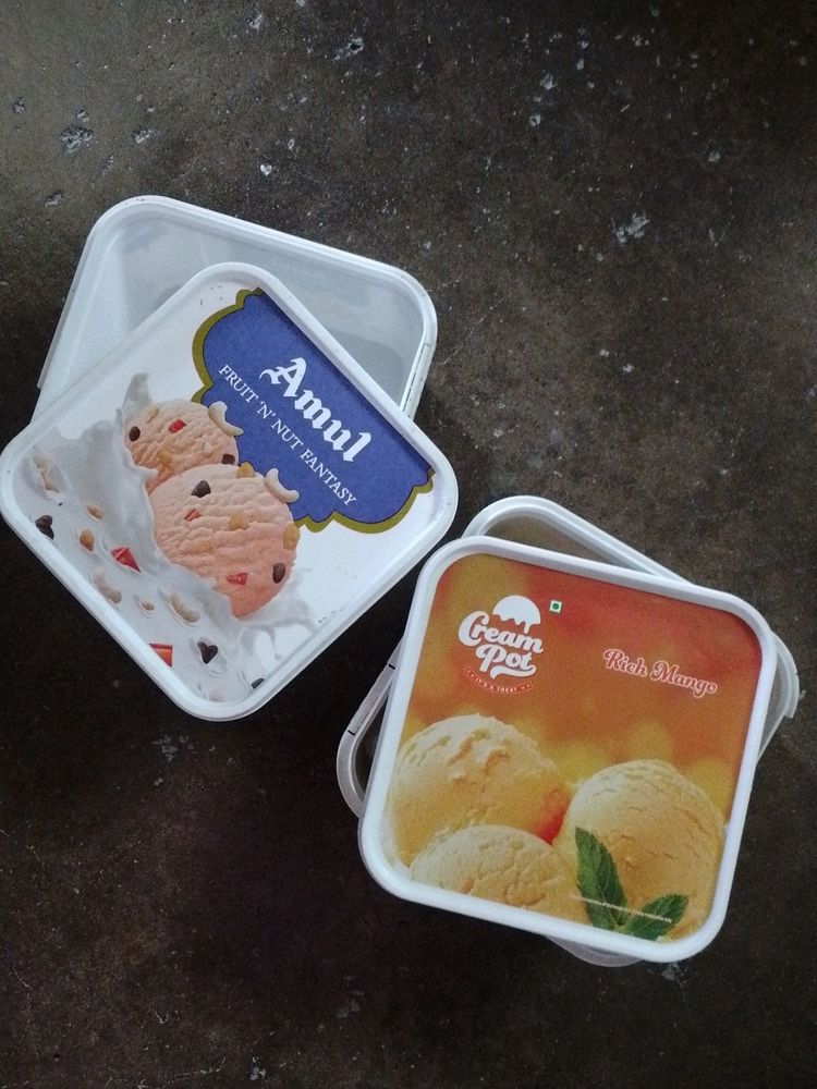 2 Empty Ice Cream Tub Boxes Combo