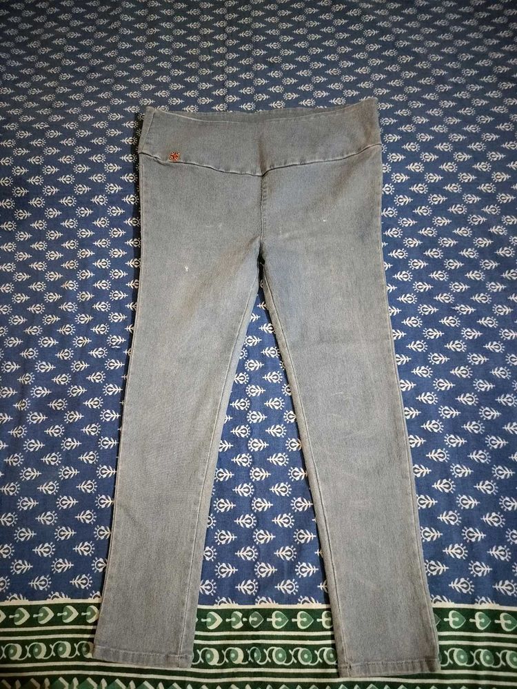 I am selling my blue-coloured jeans of size 38.