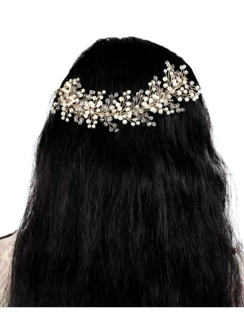 Crystal Floral Hair Accessories In Base Golden