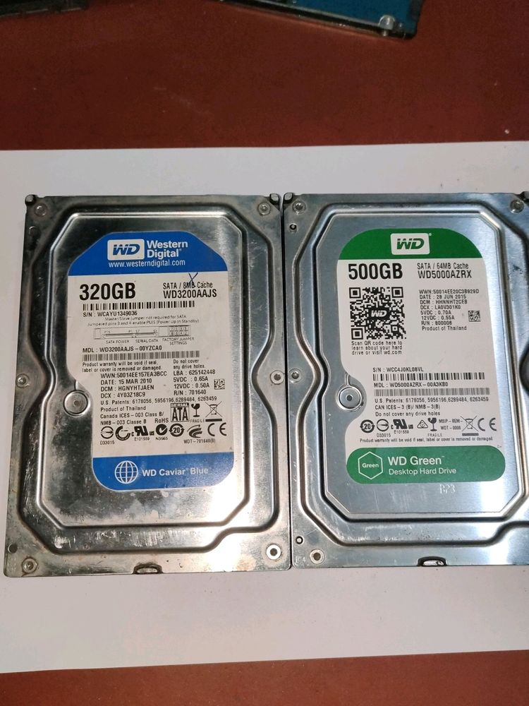 WD BLUE 320 + GREEN 500 GB