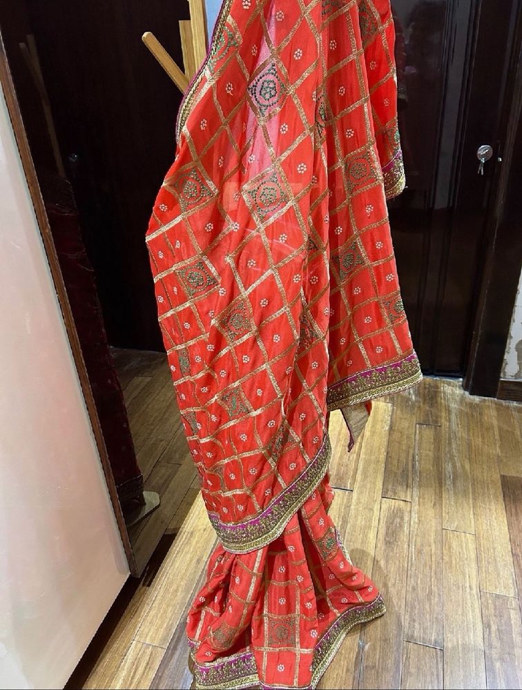 🥳Final Price🥳Orange Saree