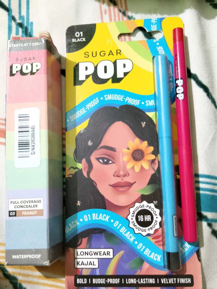 Sugar Pop Concealer Kajal And Lip Liner