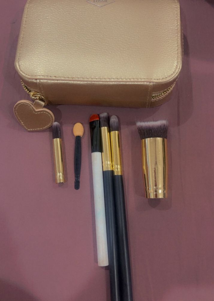 Makeup Brushes And Fossil Pouch