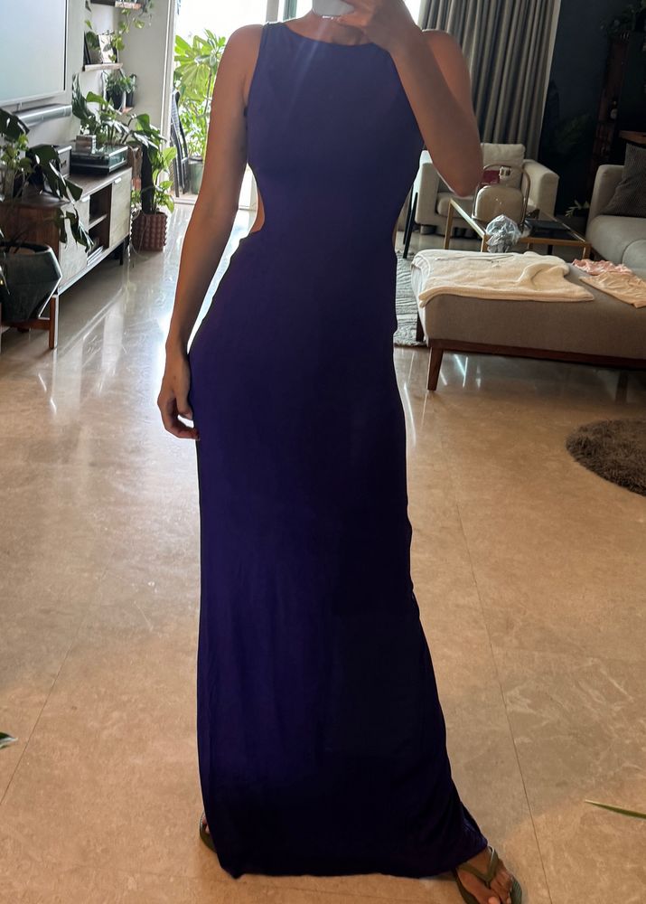 Purple Maxi Cutout Dress