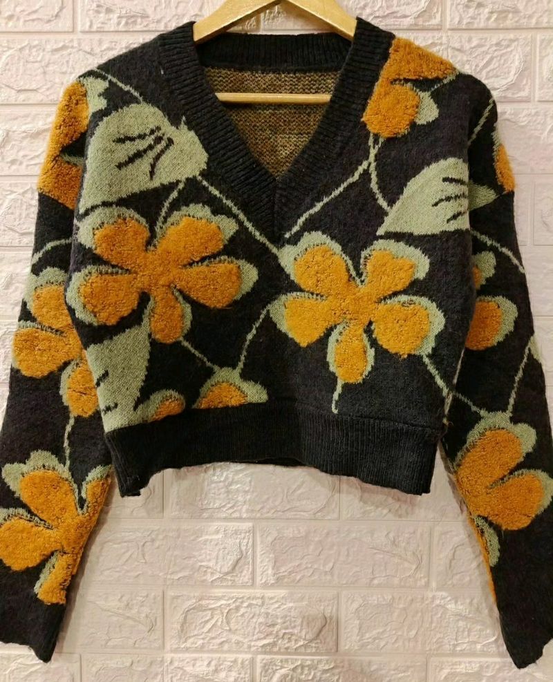 3D Floral Sweater