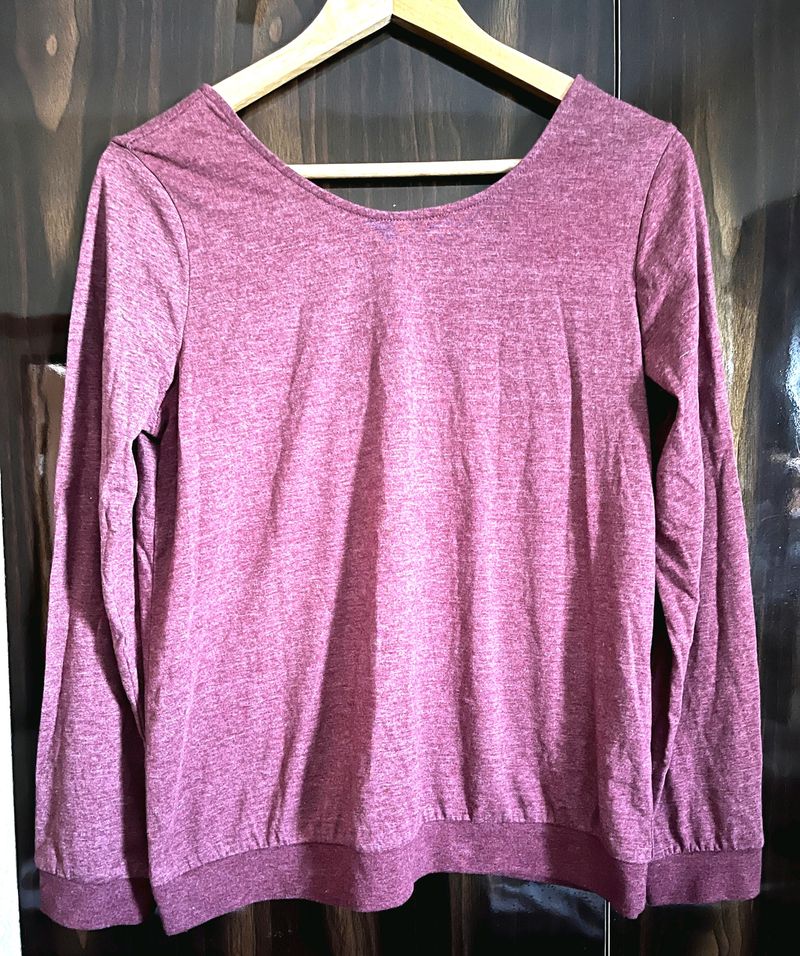 Women Burgundy Solid Top