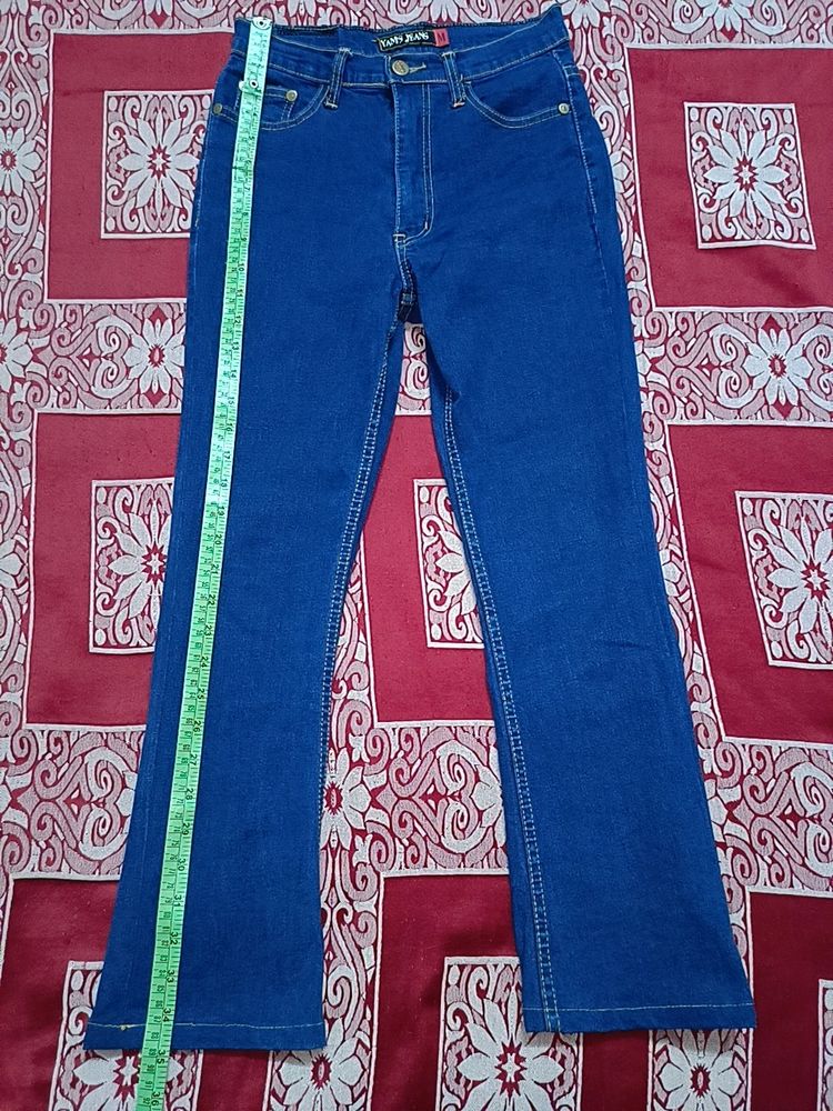 Dark Blue Bell Bottom Jeans For Women