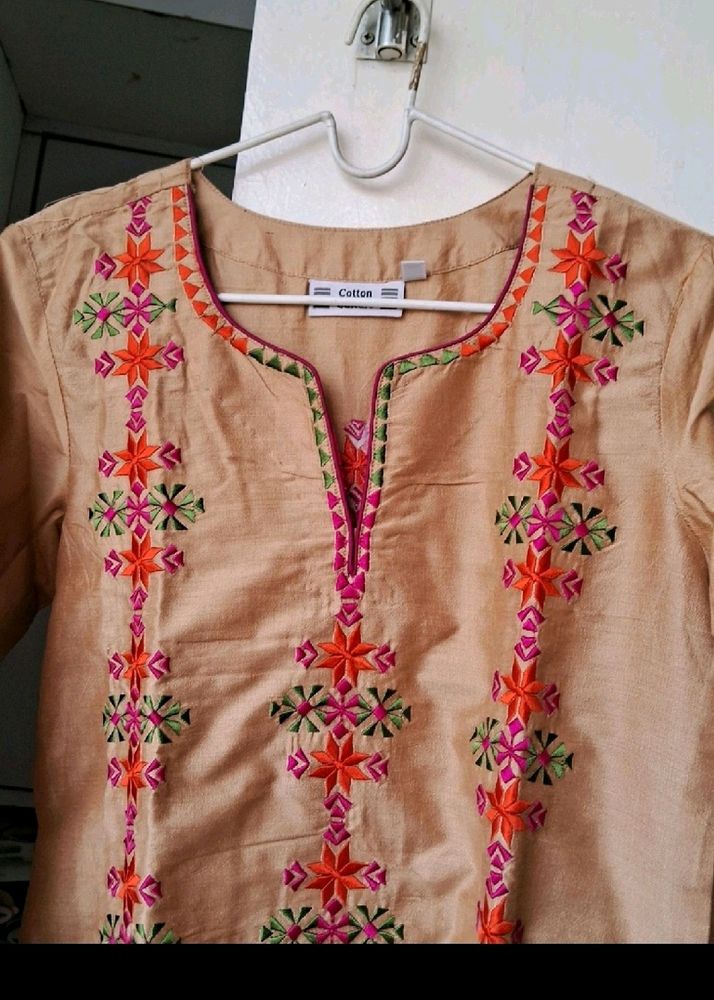 Combo Offer Two Kurti Chinkankari And Cotton Silk