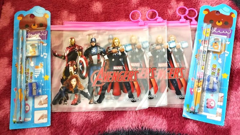 (4)Avengers Kids Pouch, (2)Stationary Set