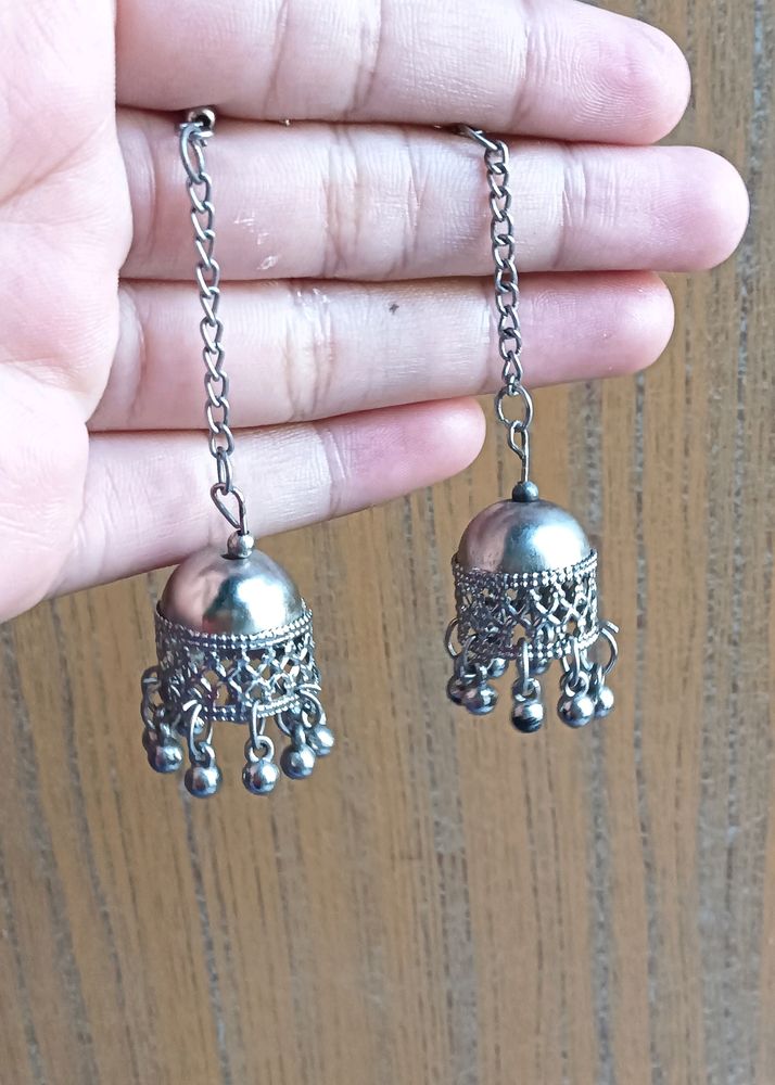 Sliver Jhumkas