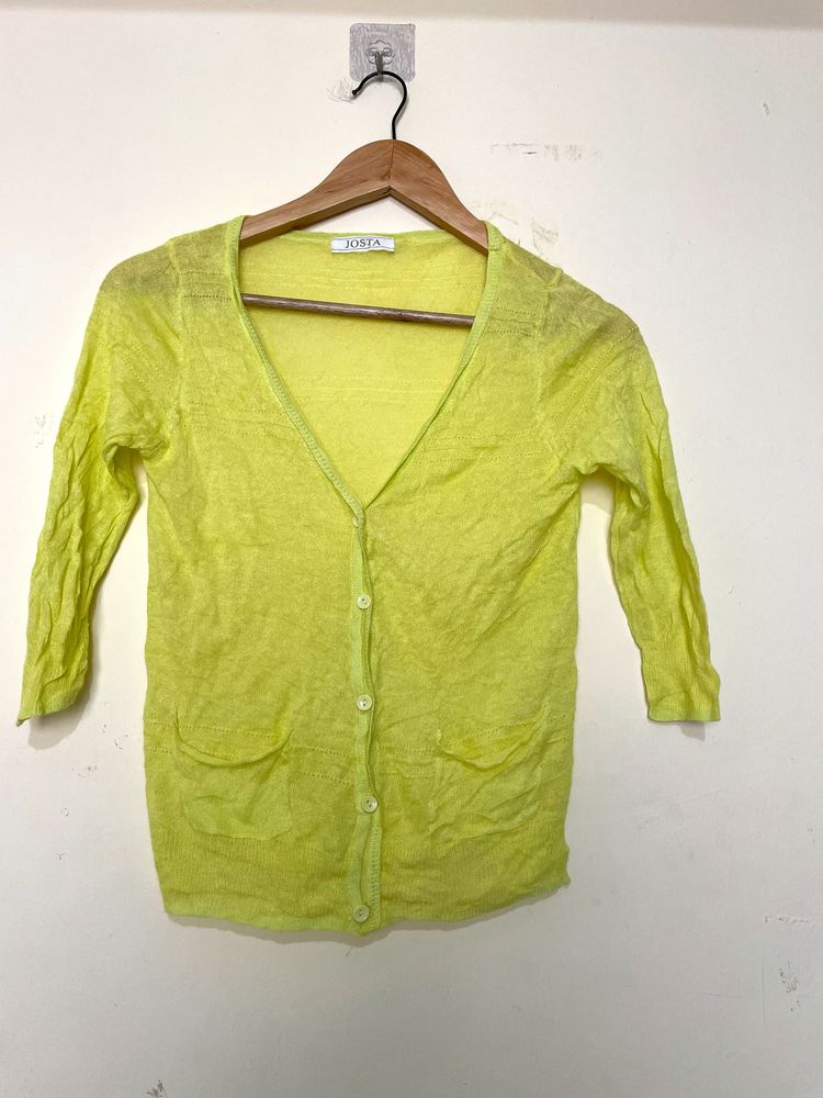 Lemon Green Cardigan By Josta