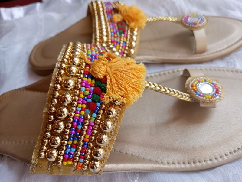 Multicolored Kholapuri Flats