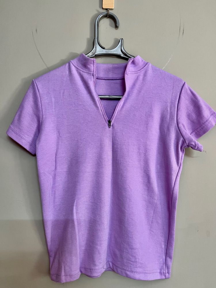 Trendy Purple Collar Top For Women💜