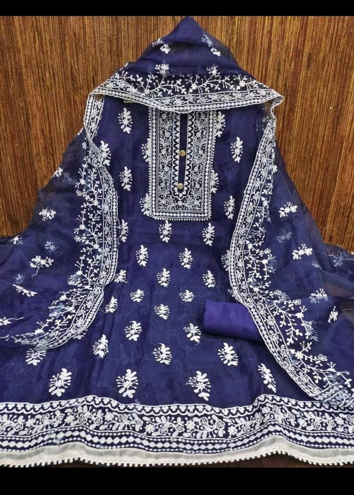 Pakistani Organza Full Unstitched Suit