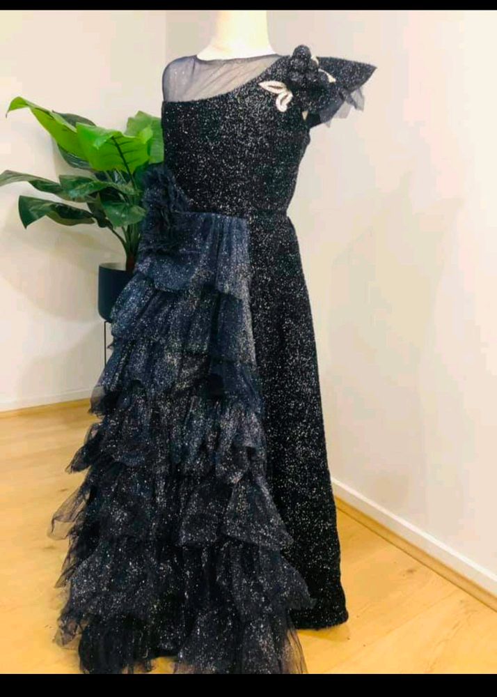 Fancy Designer Black Gown