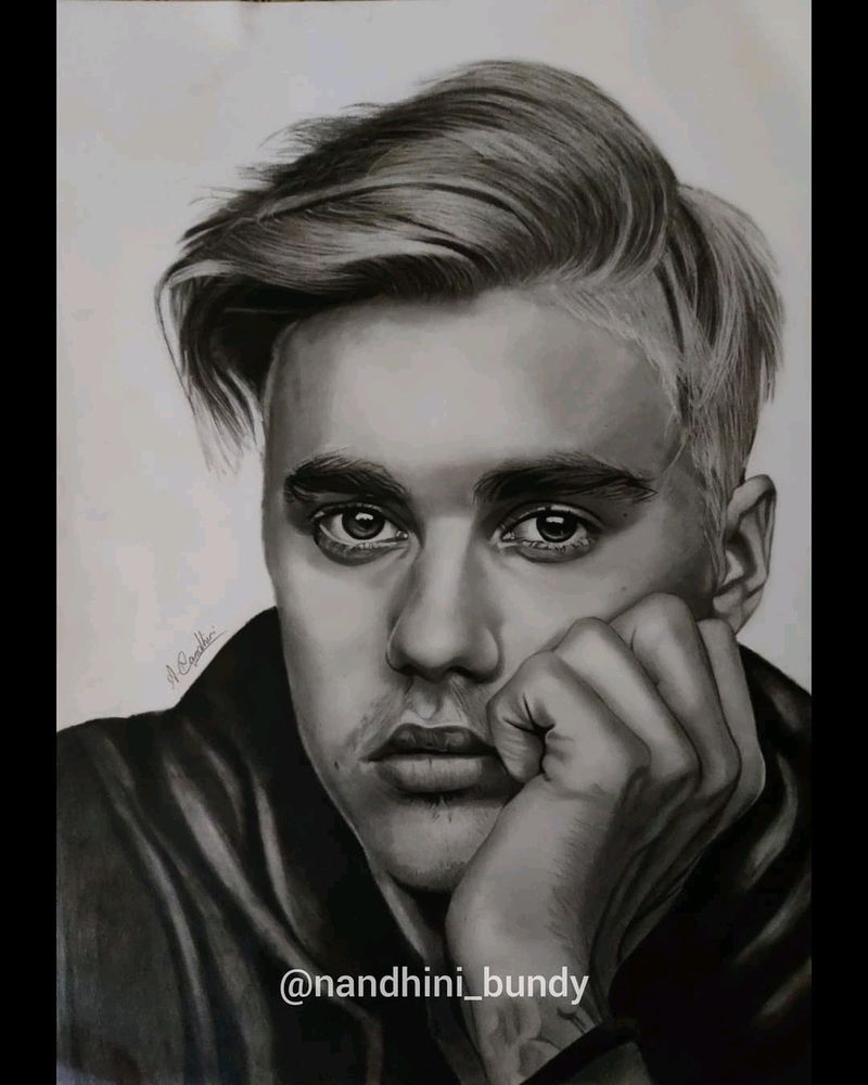 Justin Bieber Pencil Portrait