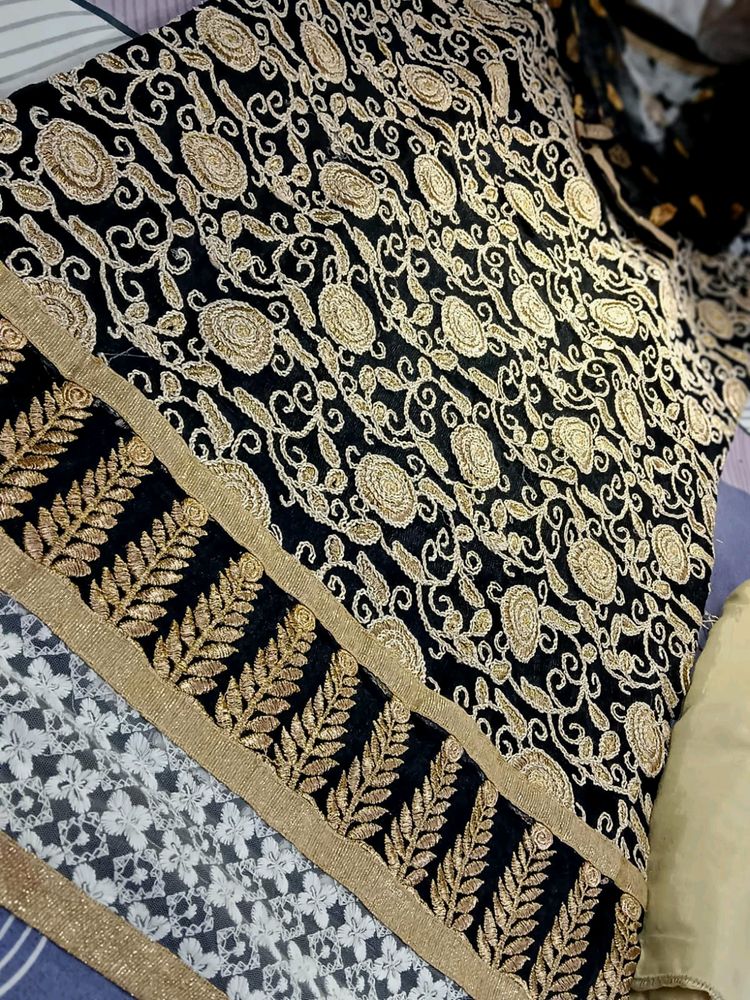 BLACK GOLDEN EMBROIDERED SUIT On Eid