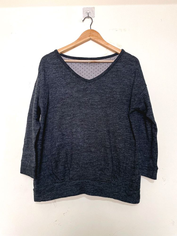 Charcoal Black Sweater Top