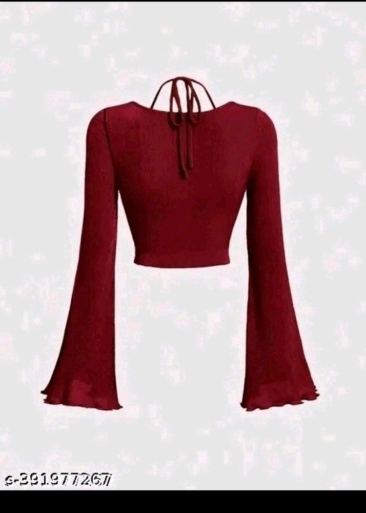 Maroon Trendy Fashion Crop Top