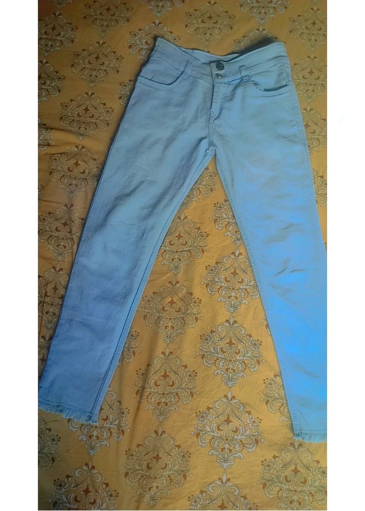 Sky Blue Slim Casual Jeans