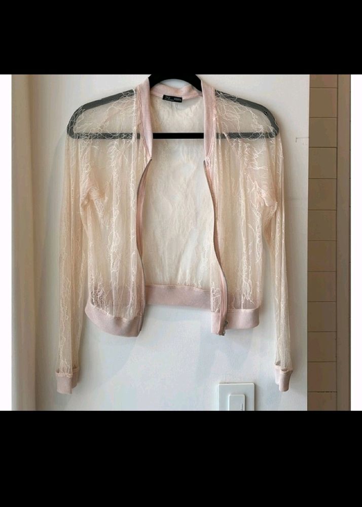 ZARA Peach net Shrug