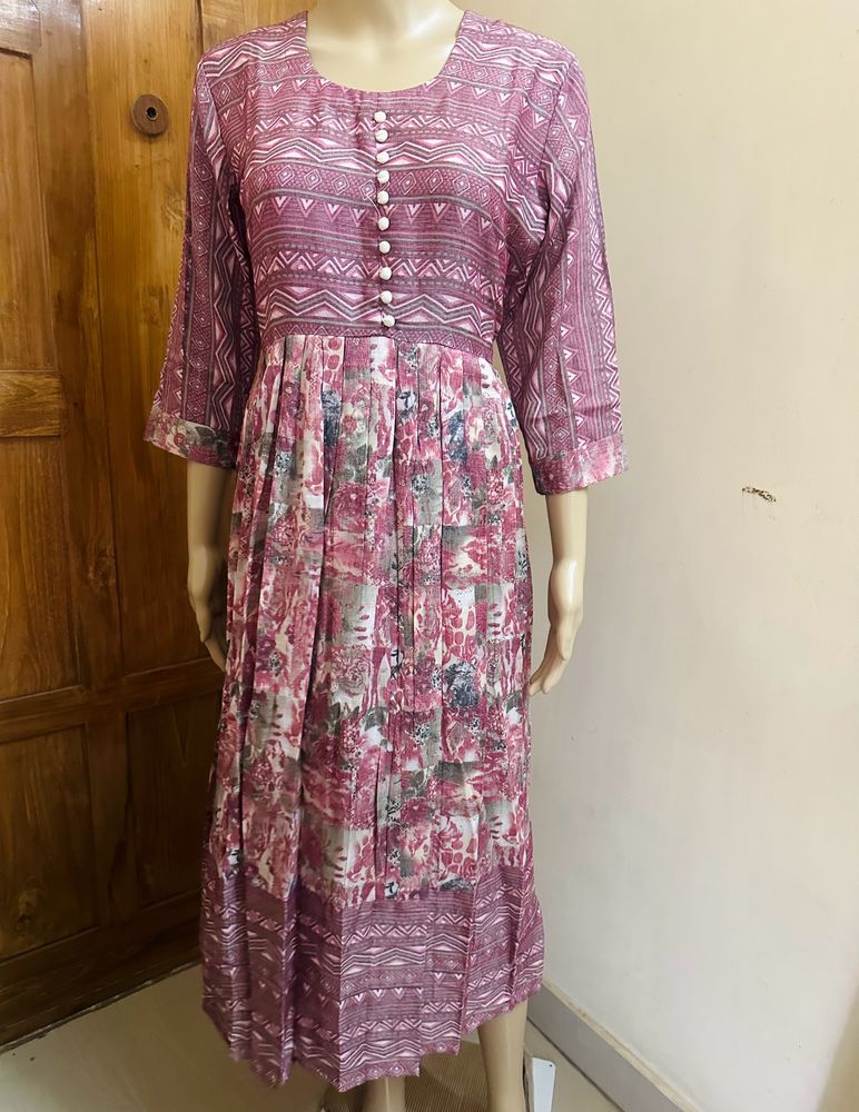 Two tone Cotton Kurti with Digital Print